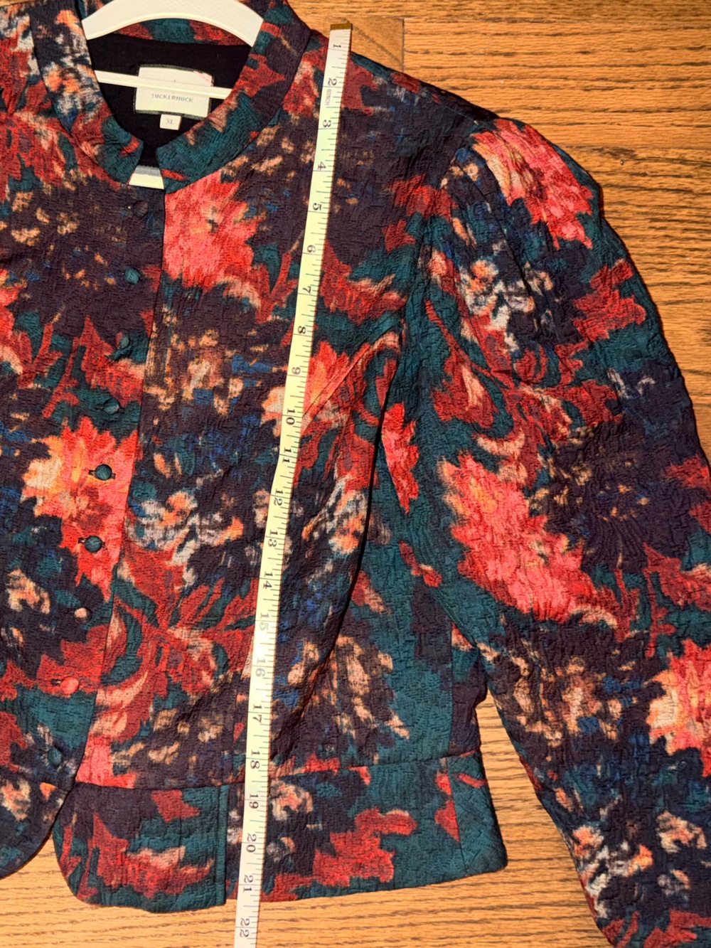 Tuckernuck persimmon floral Jacard Maribelle jacket Size XL - Picture 8 of 12